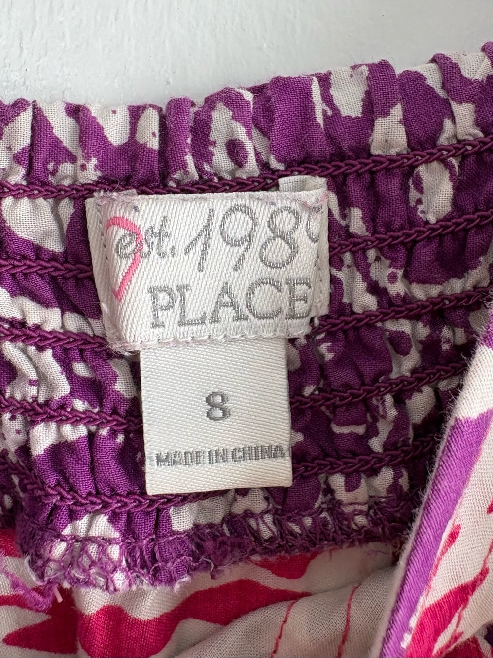 The Children's Place Purple Pink White Geometric Boho Sundress Girls 8 Cotton - Picture 2 of 4